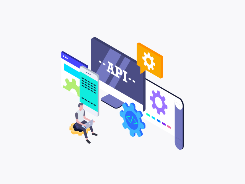 Illustration of API connectivity and software integration